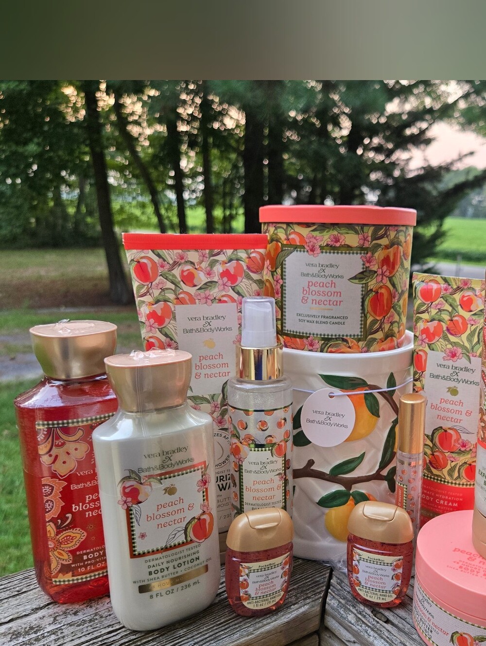 Vera Bradley Peach Blossom & Nectar Bath & Body Set - Peach Floral Packaging